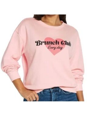 Wild Fox Ladies Lightweight Long Sleeve Crew Neck Graphic Pullover Sweatshirt XS